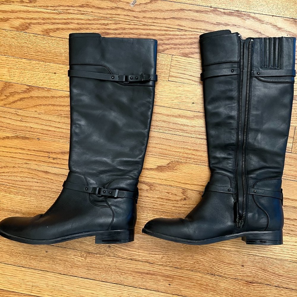 BCBGMaxAzria Ma Franz Black calf leather riding boots - size 10B